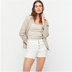 NWT! JCrew High-rise Denim Short in White with Button Fly